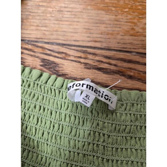 Reformation Cello Midi Dress In Crocodile Green Sz XL - Picture 2 of 5